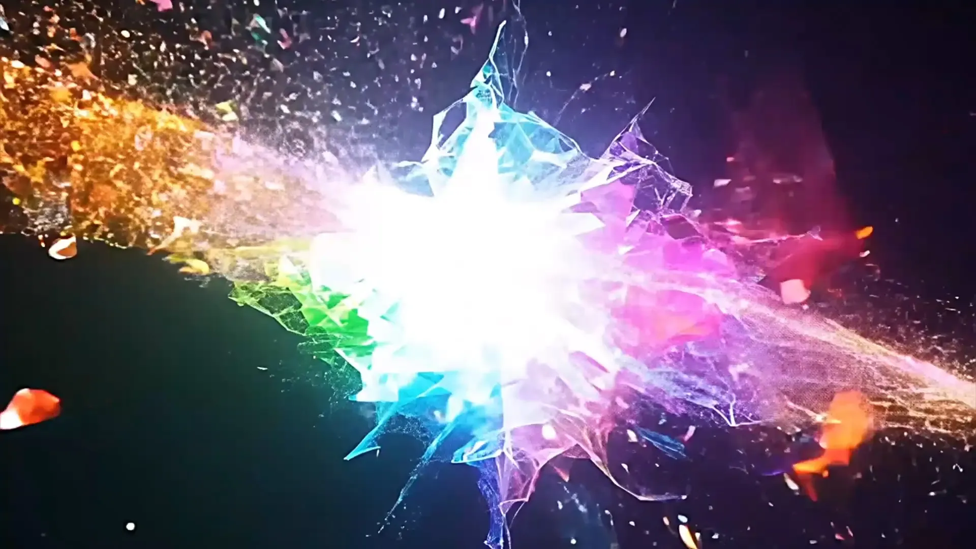 Multicolor Crystal Burst Overlay for Dynamic Logo Intros